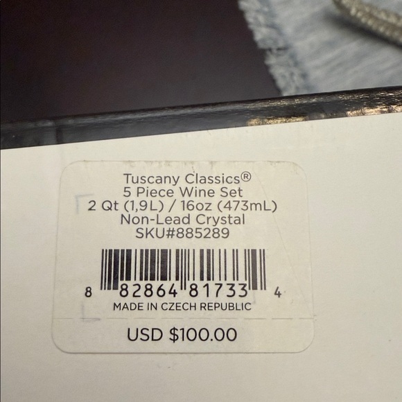 NIB Lenox Tuscany Classics 5 Piece Wine Set - Picture 4 of 4